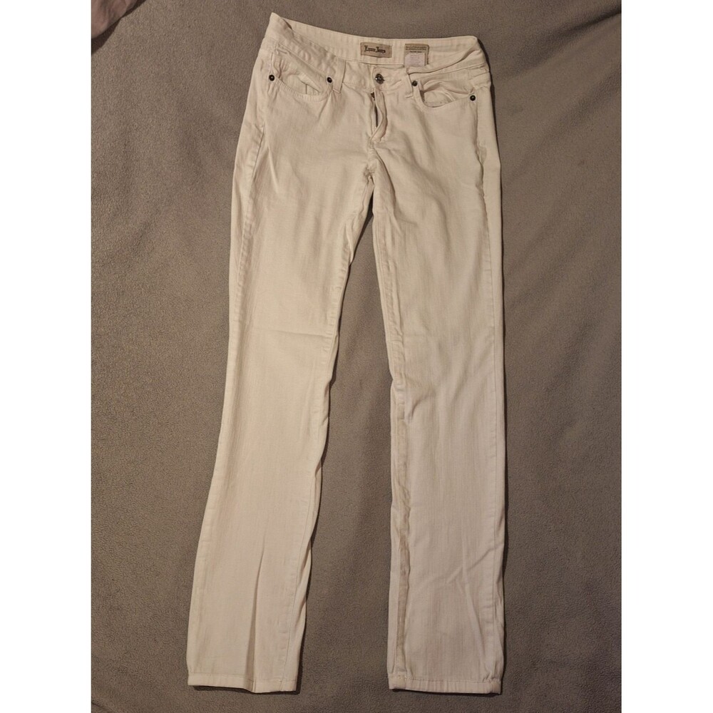 ENCORE JEANS - White Pants Skinny Mid Rise Light Wash Denim Women 9
